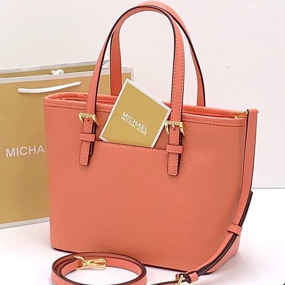 MICHAEL KORS XSMALL CARRYALL CONVERTIBLE TOP ZIP TOTE SHERBERT COLOR - Picture 5 of 16